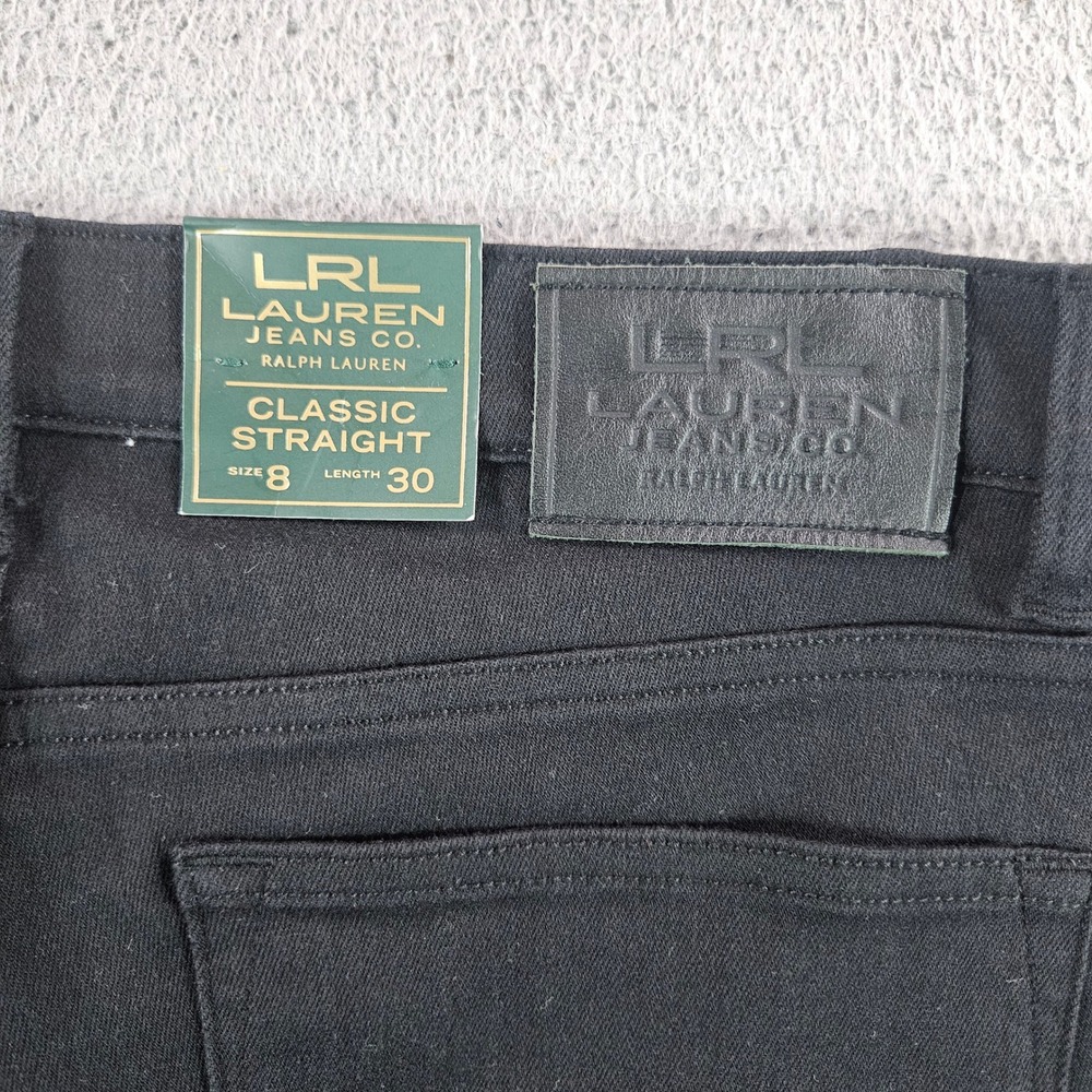 Lauren Ralph Lauren Womens Classic Straight Leg Jeans Black Size 8 NEW NWT